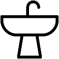 Pedestal Sink Vector SVG Line Icon