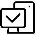 Desktop Computer Check Vector SVG Line Icon