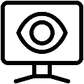 Monitor Eye Vector SVG Line Icon