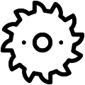 Saw Blade Vector SVG Line Icon