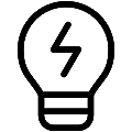 Electricity Lamp Vector SVG Line Icon