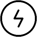 Electricity Round Vector SVG Line Icon
