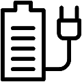 Battery Charging Plug Vector SVG Line Icon
