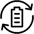 Battery Cycle Vector SVG Line Icon