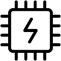 Electric Chip Vector SVG Line Icon