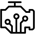 Engine Electronics Vector SVG Line Icon