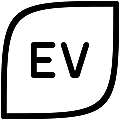 Ev Leaf Vector SVG Line Icon