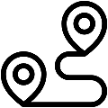 Route Way Vector SVG Line Icon