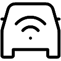 Smart Car Wifi Vector SVG Line Icon