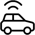 Wireless Car Vector SVG Line Icon