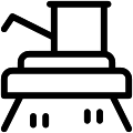 Combine Harvester Field Vector SVG Line Icon
