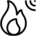 Fire Flame Detector Vector SVG Line Icon