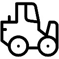 Forestry Skidder Vector SVG Line Icon