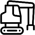 Shovel Logger Vector SVG Line Icon