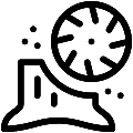 Stump Grinding Vector SVG Line Icon