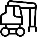Wheeled Harvester Vector SVG Line Icon