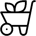 Plant Wheelbarrow Vector SVG Line Icon