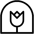 Tulip Greenhouse Vector SVG Line Icon