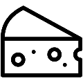 Cheese Slice Vector SVG Line Icon