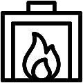 Fireplace Insert Vector SVG Line Icon