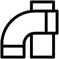 Plastic Pipes Vector SVG Line Icon