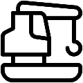 Amphibious Crane Vector SVG Line Icon