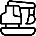 Amphibious Excavator Vector SVG Line Icon