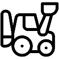 Backhoe Loader Vector SVG Line Icon