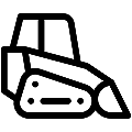 Compact Track Loader Vector SVG Line Icon