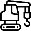 Crawler Crane Vector SVG Line Icon