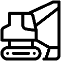 Dragline Excavator Vector SVG Line Icon