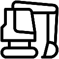 Mini Excavator Vector SVG Line Icon