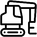 Track Feller Buncher Vector SVG Line Icon