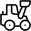 Wheel Loader Vector SVG Line Icon