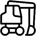 Wheeled Excavator Vector SVG Line Icon