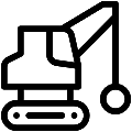 Wrecking Ball Crane Vector SVG Line Icon