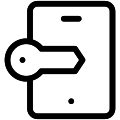 Mobile App Key Vector SVG Line Icon