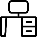 Office Desk Vector SVG Line Icon