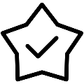 Star Check Vector SVG Line Icon