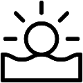 Sun Sea Sunset Vector SVG Line Icon