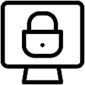 Locked Computer Vector SVG Line Icon