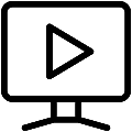 Monitor Video Play Vector SVG Line Icon