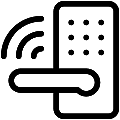 Smart Door Lock Vector SVG Line Icon