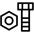 Bolt Nut Vector SVG Line Icon