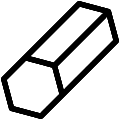 Hexagon Bar Steel Vector SVG Line Icon