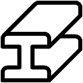 I Beam Bar Steel Vector SVG Line Icon