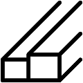 Rectangular Tubes Vector SVG Line Icon