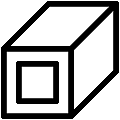 Square Tube Vector SVG Line Icon