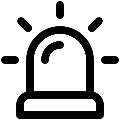 UI Alarm Siren Light Vector SVG Line Icon