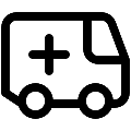 UI Ambulance Vector SVG Line Icon